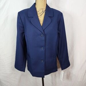 New w/tag ALFRED DUNNER Size 18 Navy Blue Single Breasted 3 Button Office Blazer